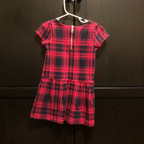 H&M Red and Black Flannel Dress with bow - Picture 4 of 5